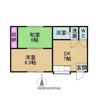 大安ハイツ【2号室】の間取り