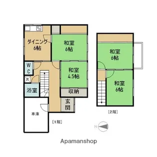 岐阜県瑞穂市穂積【一戸建】の間取り