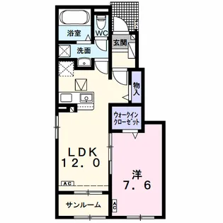 サンライズ ワン A【1階】の間取り