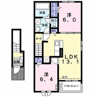 スフリーズ赤坂 Ⅰ【2階】の間取り