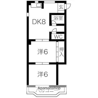 三城ハイツ【4階】の間取り
