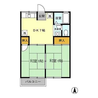 ロイヤル広瀬 C【1階】の間取り