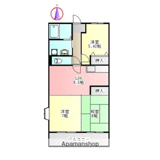 アンシュレール大井【203号室】の間取り