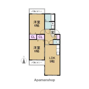 岩文ひるい【202号室】の間取り