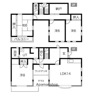 岐阜県大垣市東町1丁目【一戸建】の間取り