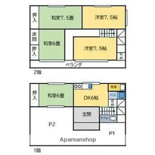 岐阜県安八郡安八町北今ケ渕【一戸建】の間取り
