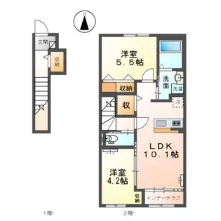 2LDKの間取り画像