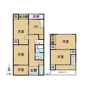 岐阜県大垣市若森町1丁目【一戸建】の間取り