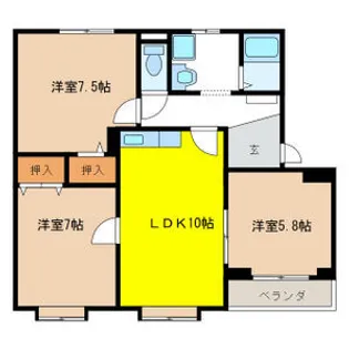 SUPREME MATSUNO【1階】の間取り