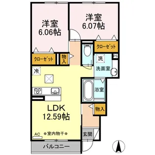 マリアライト【1階】の間取り