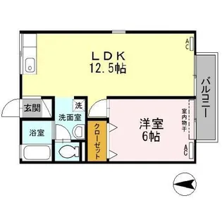 フラッツ内原【2階】の間取り