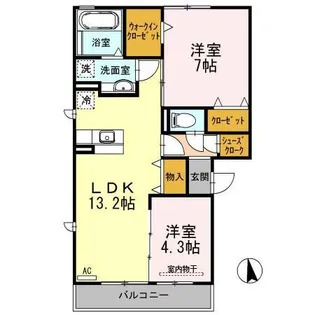 PRINCESS MOTOIMA【2階】の間取り