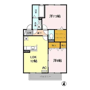 パティオ B【2階】の間取り
