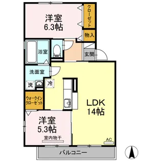 フォーラムワーゴⅢ・Ⅴ Ⅴ【2階】の間取り