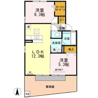 カーサフェリーチェ B【105号室】の間取り