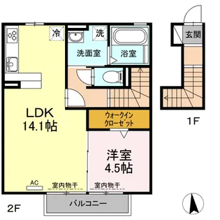 GーROOM飯柄(ジールームイイガラ) B棟【208号室】の間取り