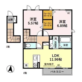CHAINON(シェノン) A棟【2階】の間取り