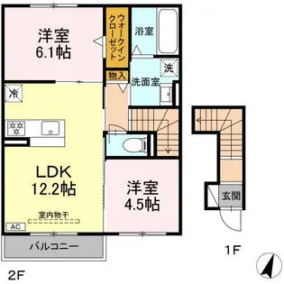 シャトーアサヒVII【2階】の間取り