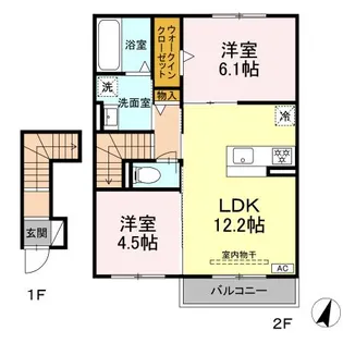 シャトーアサヒVII【2階】の間取り