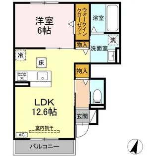 シャトーアサヒVII【1階】の間取り