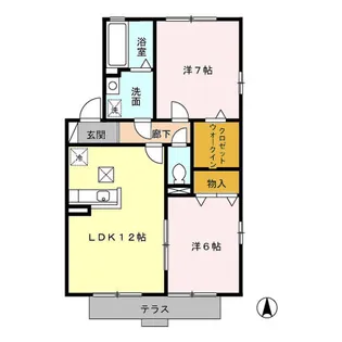 エミール B【1階】の間取り