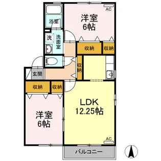 グランシティソレーユ A棟【2階】の間取り