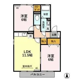 ナホトカ静里 A【2階】の間取り
