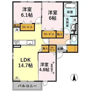 レジデンス小野【2階】の間取り