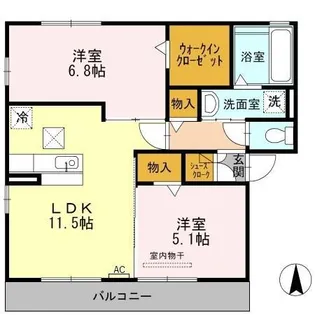 アムルーズ B【1階】の間取り