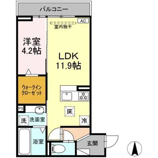 DーROOM南高橋町WEST【1階】の間取り