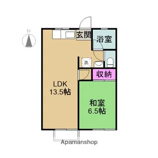 第1メゾンドラポール【F号室】の間取り