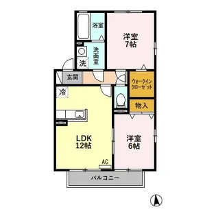 セジュール直江 C【2階】の間取り