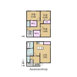 岐阜県大垣市見取町1丁目【一戸建】の間取り