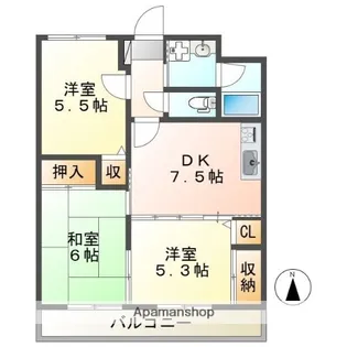 ルミナス大垣駅西【203号室】の間取り