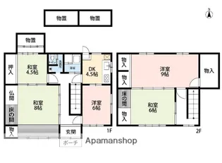 岐阜県安八郡神戸町大字更屋敷【一戸建】の間取り