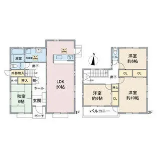 岐阜県大垣市和合新町1丁目【一戸建】の間取り