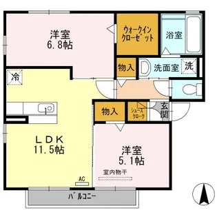 アムルーズ A【2階】の間取り
