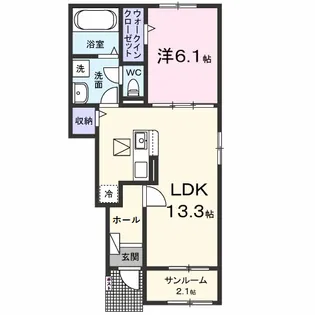 レディアⅢ【1階】の間取り