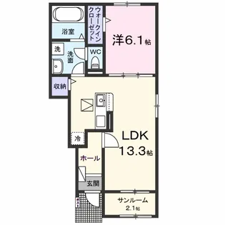 レディアⅢ【1階】の間取り