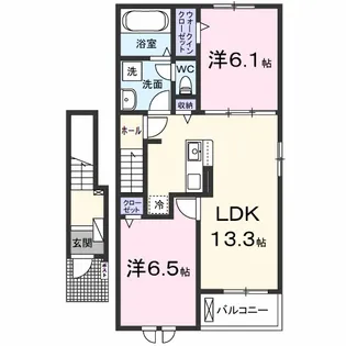 レディアⅢ【2階】の間取り