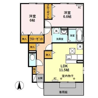 サンセール A棟【1階】の間取り