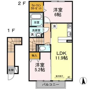 ラフィーネ・デュオII A棟【203号室】の間取り