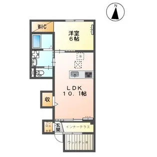 ベルメゾン笠縫の里【105号室】の間取り