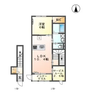 ベルメゾン笠縫の里【206号室】の間取り