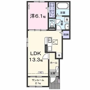 ベルカーナ 幸(コウ)【1階】の間取り