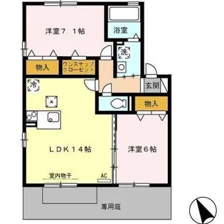 カオン C【1階】の間取り