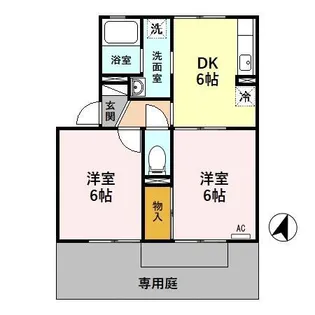 サウスガーデンB2II C【1階】の間取り