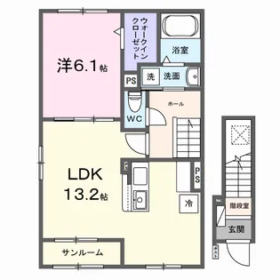 デスティニーB【2階】の間取り