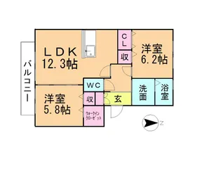 ロイヤル花水木【3階】の間取り