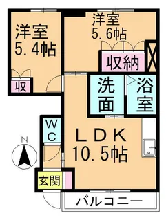 リビングストン【105号室】の間取り